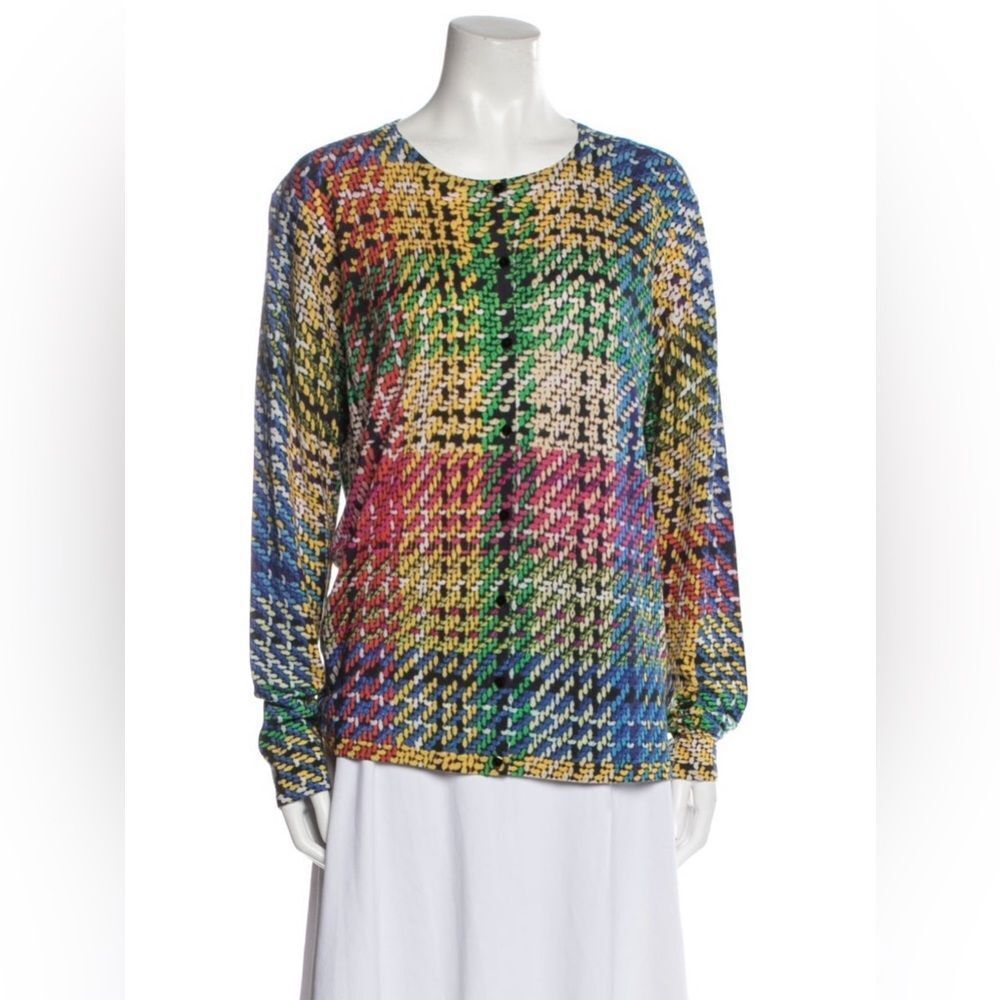 *Escada*  Sz XL Wool Silk-Blend Lightweight Cardigan Sweater EUC